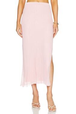 Anna Quan Carrie Skirt Ribbed Knit Midi Preppy Minimalist Business Casual Work 0